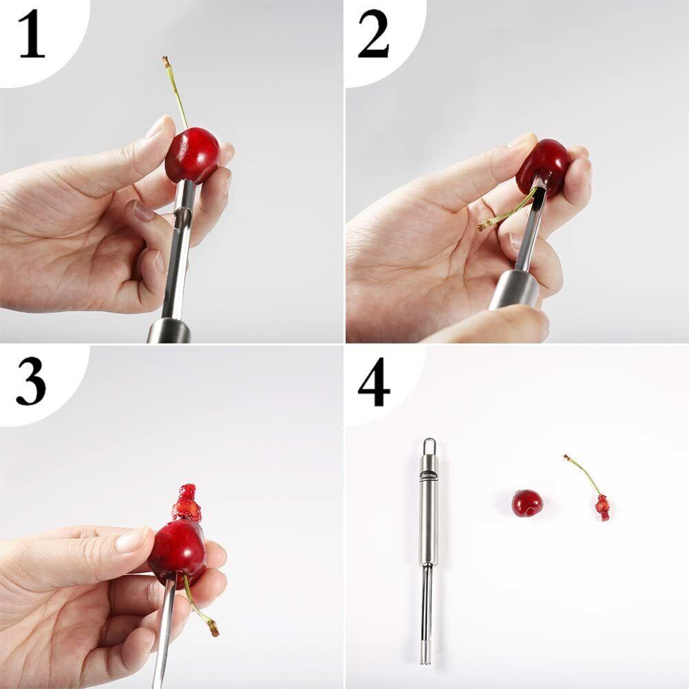US Set of 5 Corer and Pitter Stainless Steel Core Seed Remover Tool Easy Twist