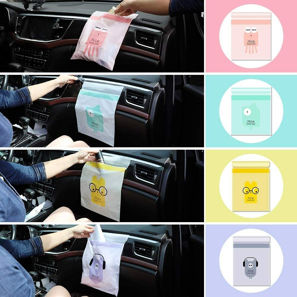 US 60PCS Easy Stick-On Disposable Car Trash Bag Vomit Bag Storage Self-adhesive