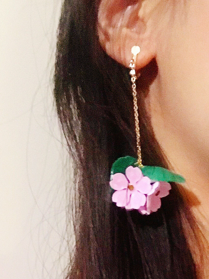 Made in the USA! Magik "Sakura Boutique" Handmade Cherry Blossom Drop Earring