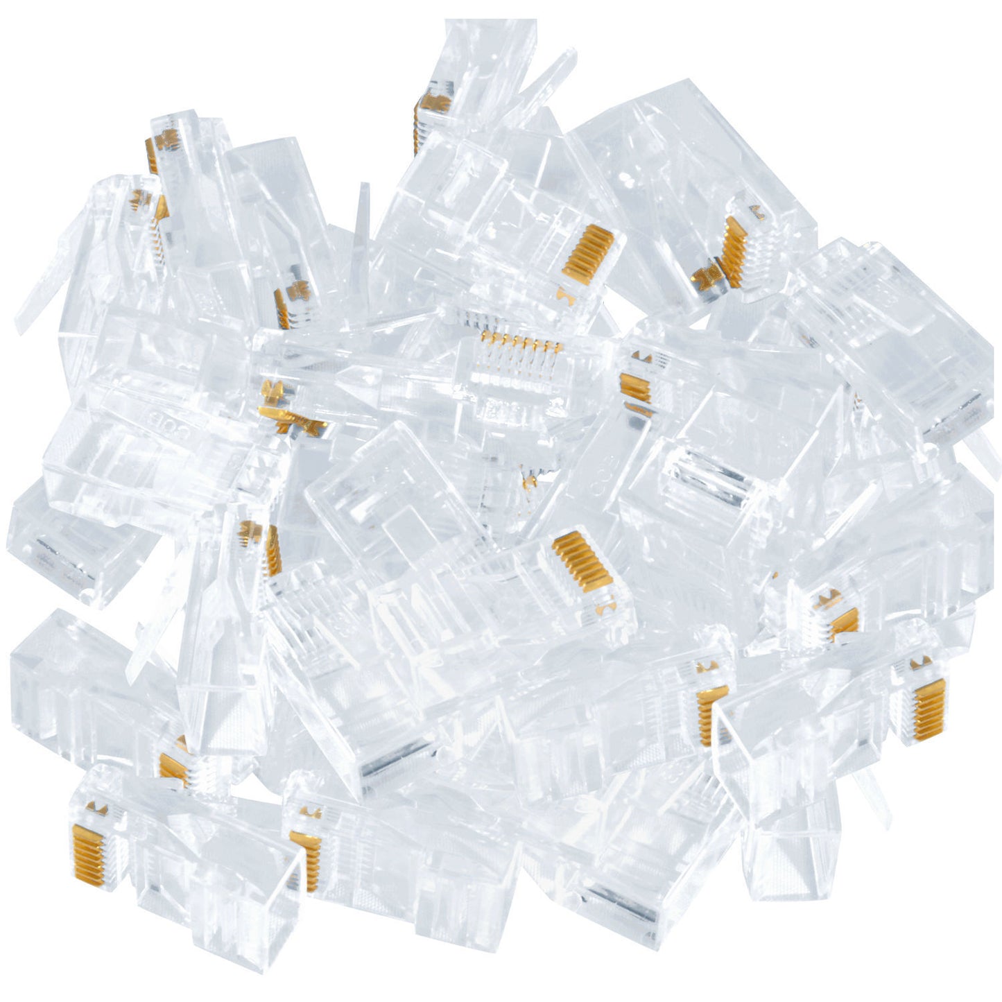 100 Pack RJ45 Ends CAT5E Ethernet Cable End Connectors Mocular Plugs Crimp
