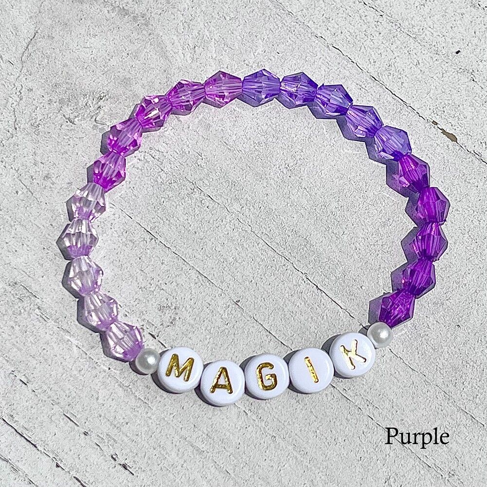 US Custom Crystal Bicone Bead Name Bracelet Personalized Stackable Mama Bracelet