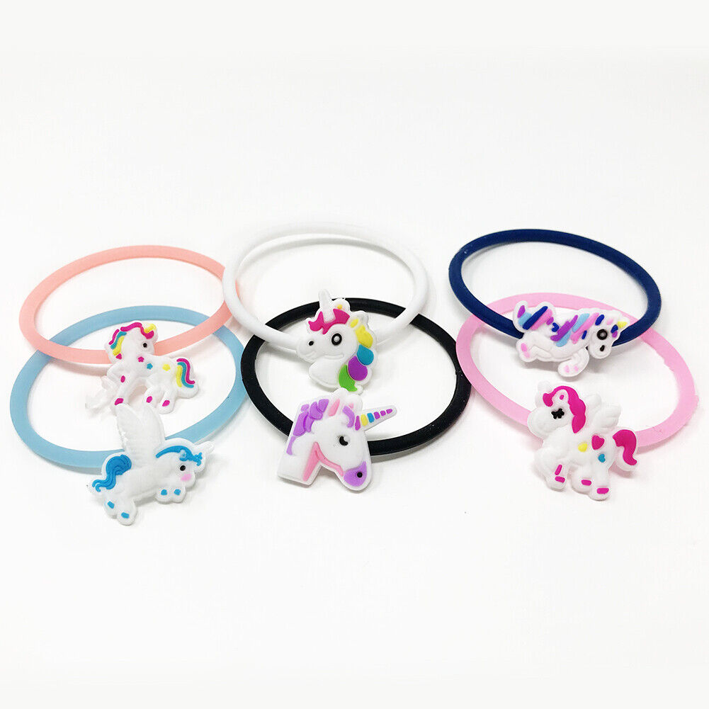 24-48 Rainbow Unicorn Jewelry Set Party Hair Band Bracelet Rings Hair Clip Kids