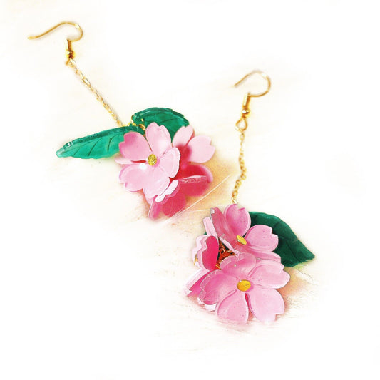 Made in the USA! Magik "Sakura Boutique" Handmade Cherry Blossom Drop Earring
