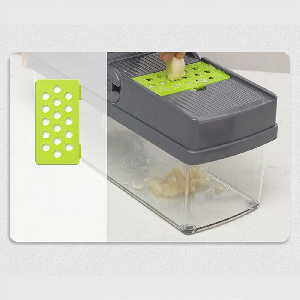 US 14-In-1 Vegetable Fruit Chopper Cutter Food Dicer Slicer Grater w/ Container