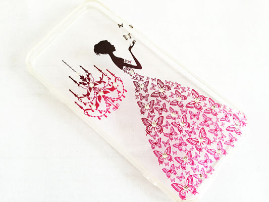 Silicone Gel Soft Clear Crystal Case Cover for Iphone 6 4.7'' Purple Skirt Girl