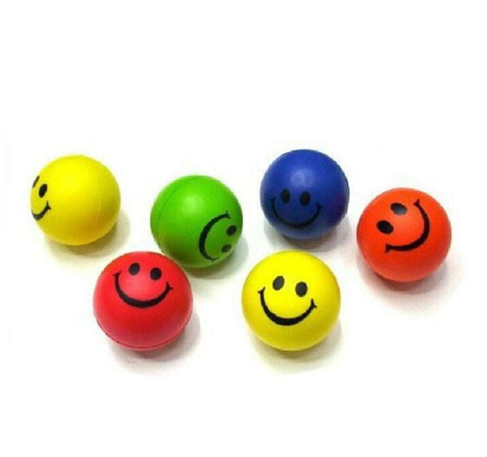 12 PCS Magik Mini Smile Face Relaxing squeezable Balls (1 Dozen) Assorted colors