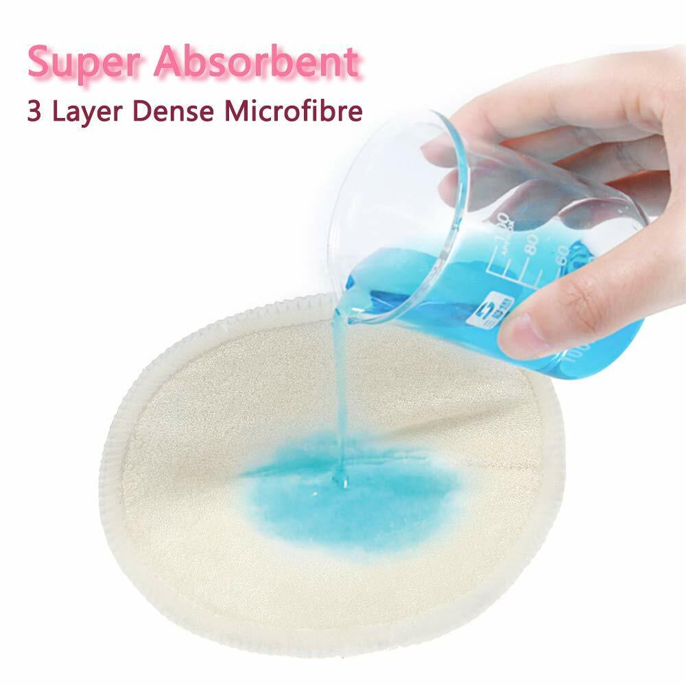 US 14 Bamboo Nursing Breast Nipple Pads Washable Pads with Wash Bags Leak-Proof