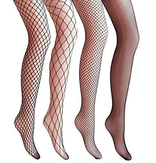 4 Packs Magik Women Fishnet Stocking Cross Seamless Nylon Mesh Tights Pantyhose