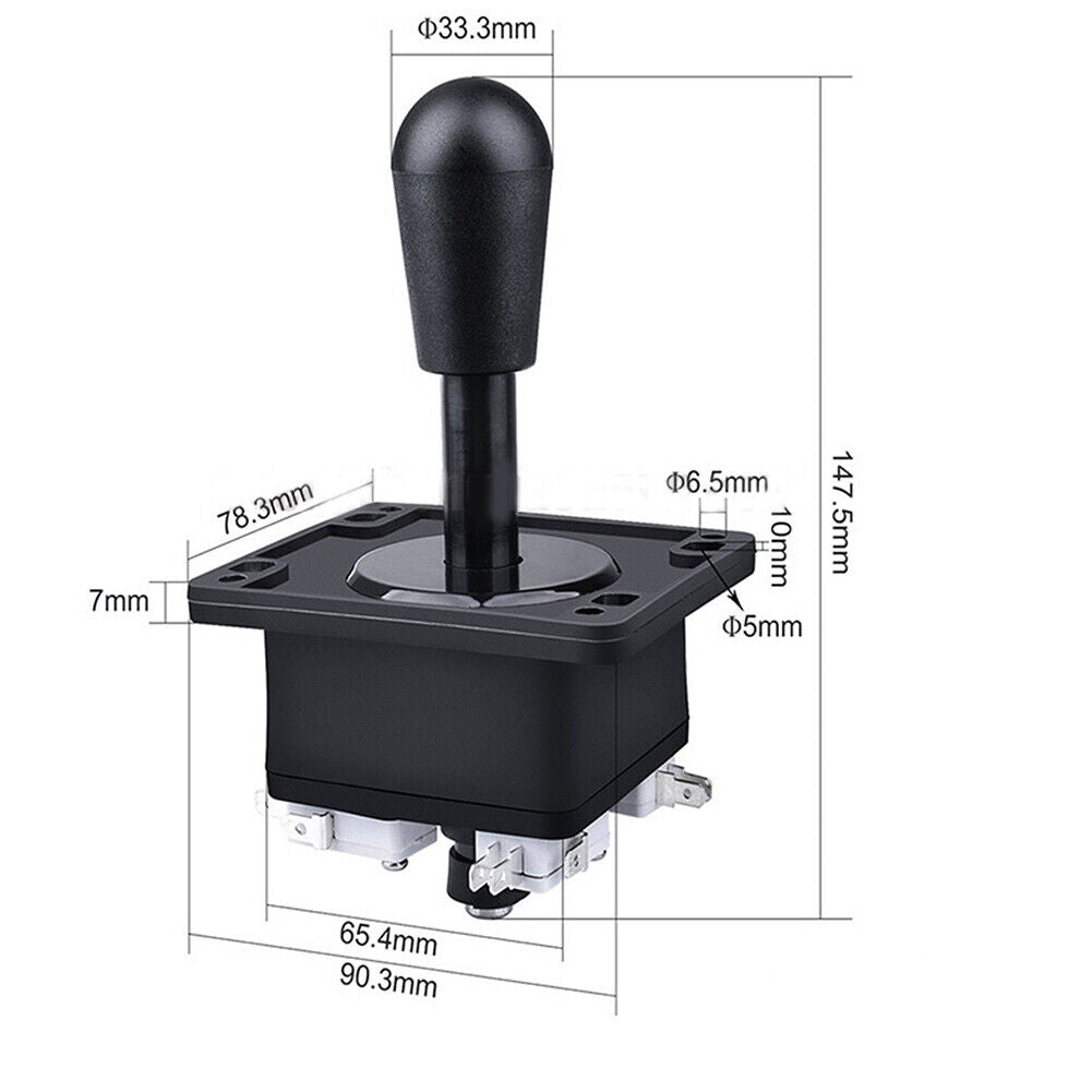 Happ American Competition Style Arcade Joystick BLACK 4/8 Way Elliptical Handle