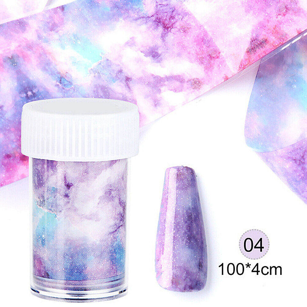 10 Pack 3FT Galaxy/Marble/Flower/Butterfly Nail Decal Nail Art Sticker Decor US