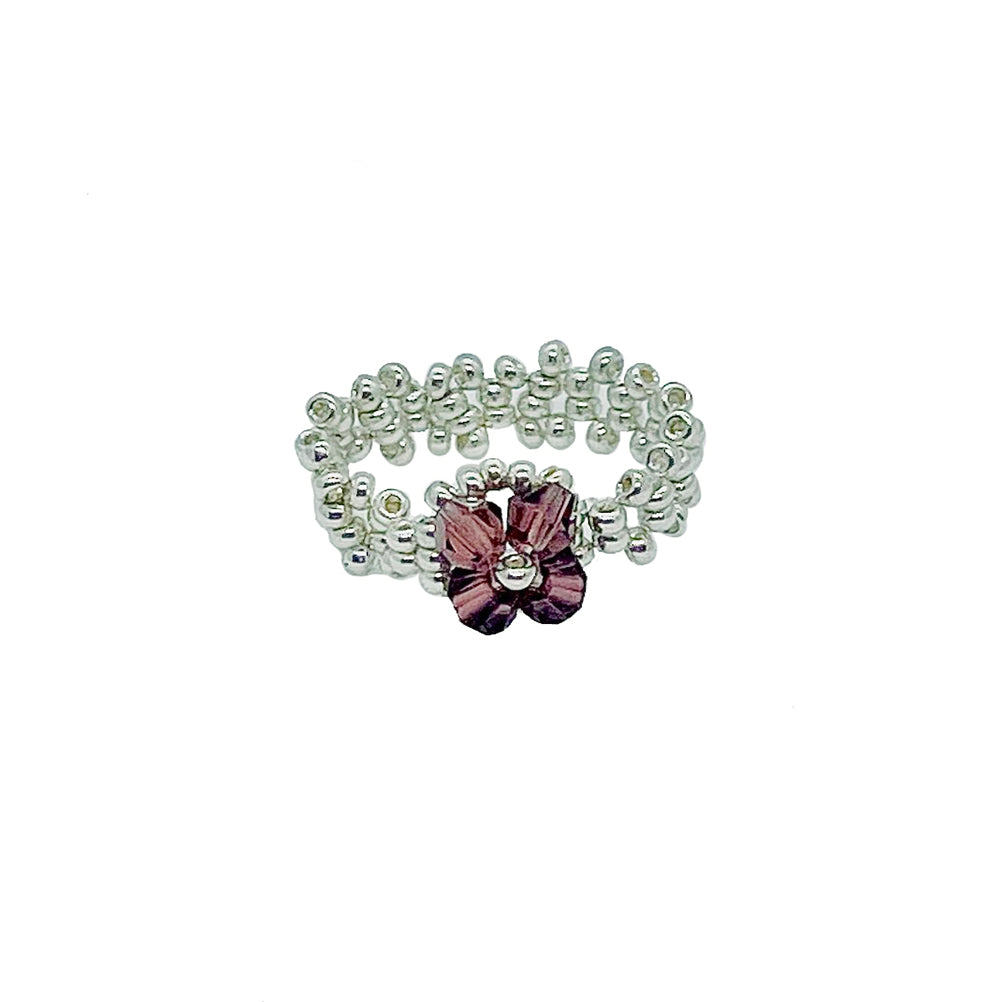 Magik Custom Flower 3D 4-Petal Flower Floral Luxury Ring Women Girl Holiday Gift
