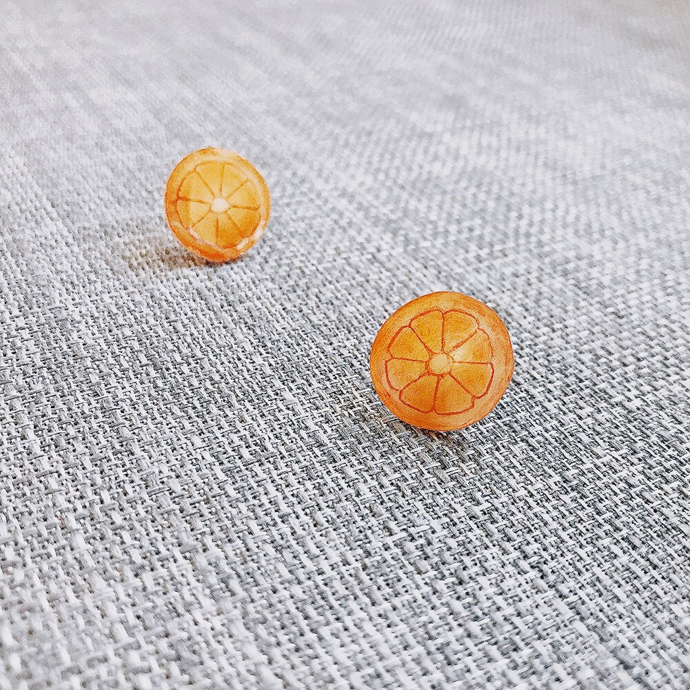Magik "Orange Slice" Shrinky Dink Stylish Ear Stud