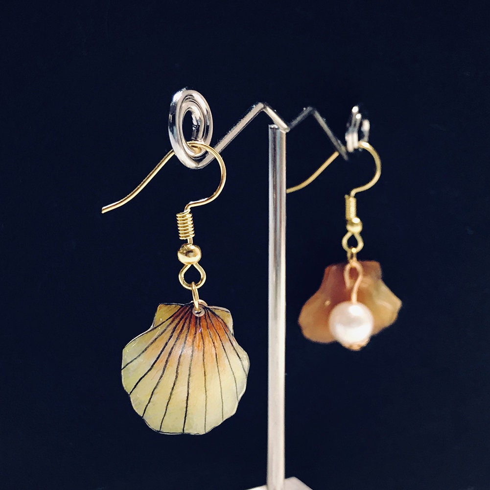 Magik "Shell with Pearl" 3D Shrinky Dinks Earring