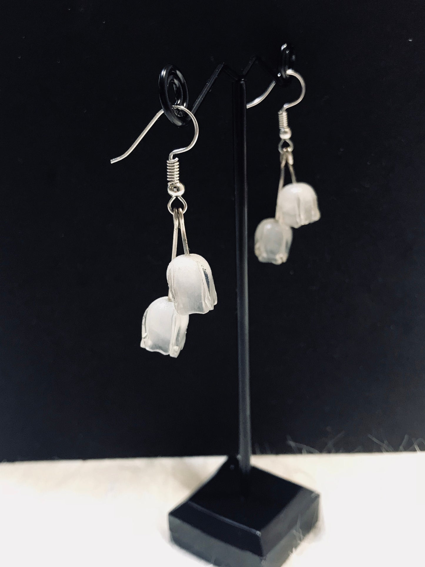 Made in the USA! Thanksgiving Sale! Magik "Lily of the Valley " 3d Floral Shrinky Dinks Earring