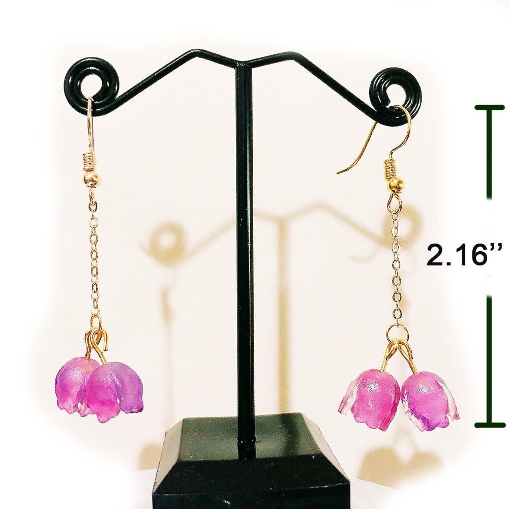 Made in the USA! Thanksgiving Sale! Magik "Lily of the Valley " 3d Floral Shrinky Dinks Earring