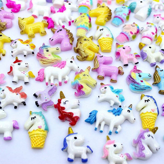 US Slime Nail Jewely Crafts Resin Flat Back Scrapbooking Charms DIY, Unicorn Set