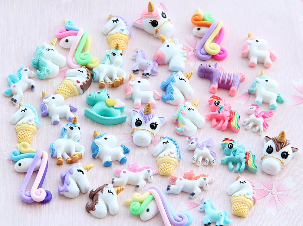 US Slime Nail Jewely Crafts Resin Flat Back Scrapbooking Charms DIY, Unicorn Set