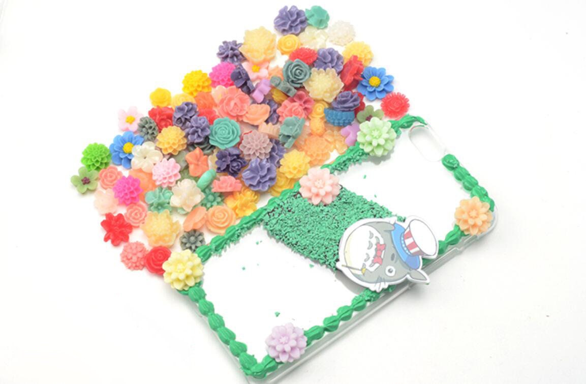 US 50-100 Pc Slime Flower Resin Flat Back Jewelry Crafts Scrapbooking Charms DIY, Flowers