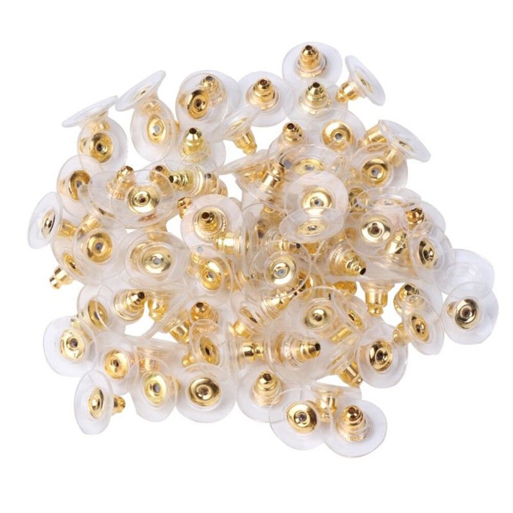 100-400 pcs 11mm Clear Silicone Pierced Earring Cushions Back Pads Disc Stoppers