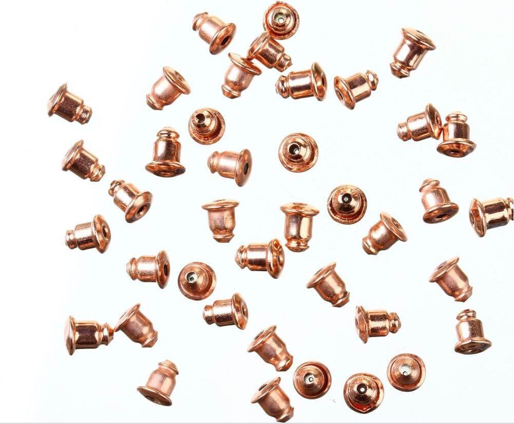 100-200pcs Stud Earring Backs Bullet Barrel Ear nut Stopper Ear Nut Bell Parts