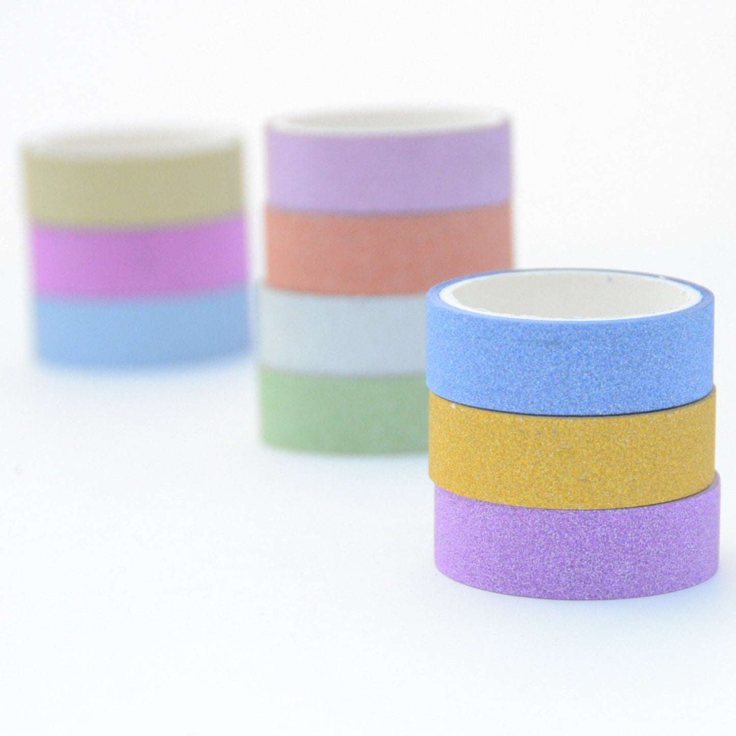 10 PCS Masking Tape Sticker DIY Self Adhesive Glitter Washi Craft Decor 15mmx3m