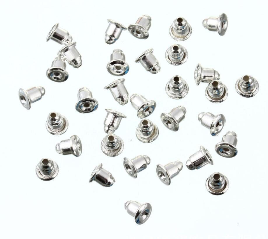 100-200pcs Stud Earring Backs Bullet Barrel Ear nut Stopper Ear Nut Bell Parts