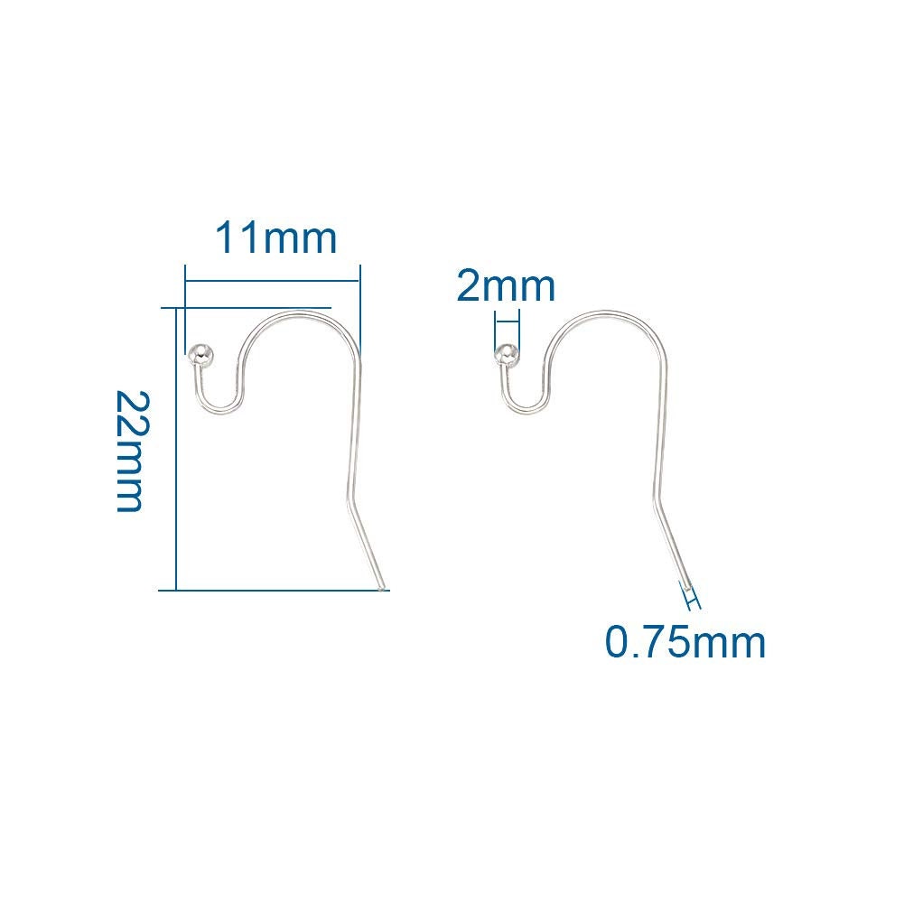Magik 100-200 Pcs Fishhook Hook Earwire Earring Findings With Open Fancy Ball Loop