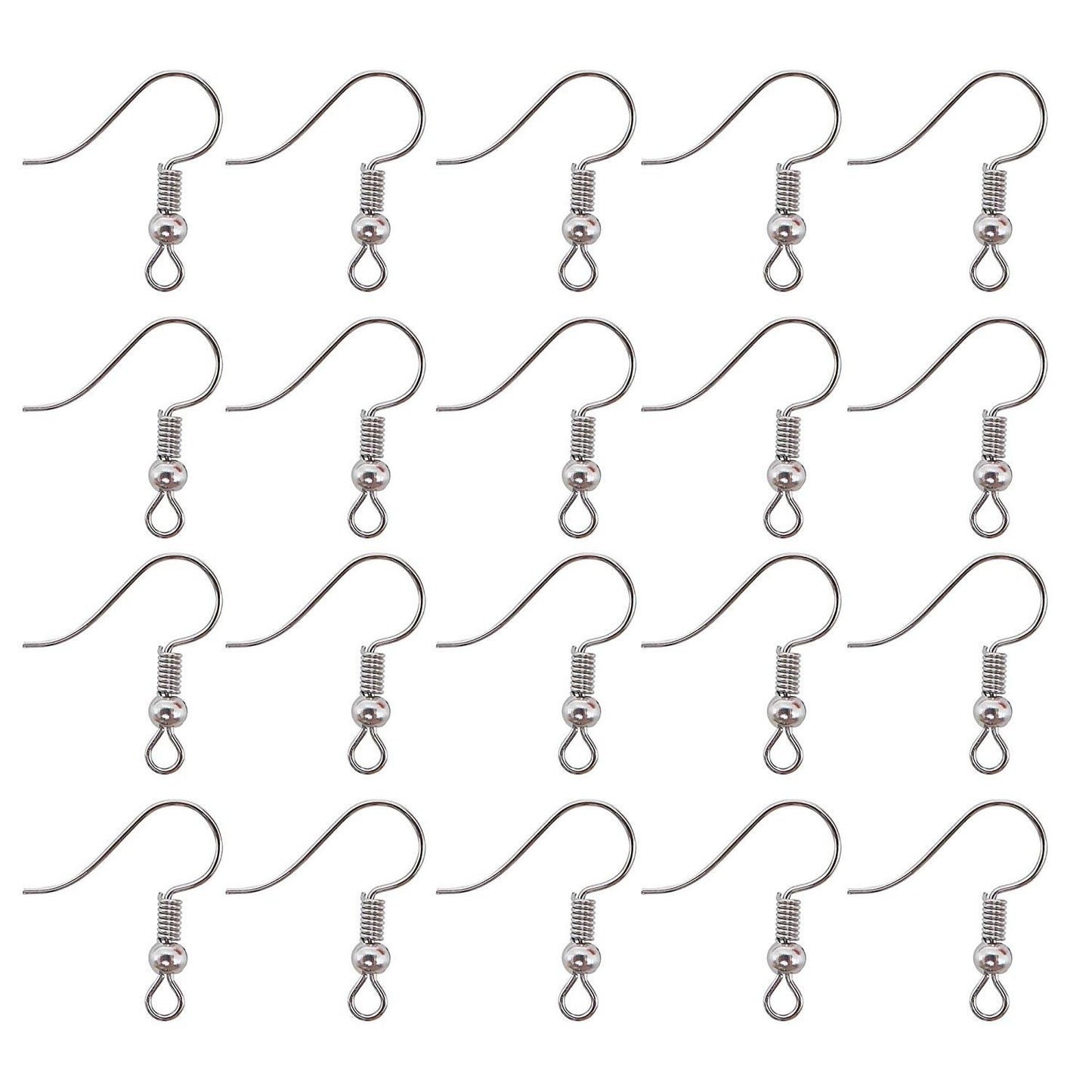 US 100-200 DIY JEWELRY Making Findings Earring Hook Coil Ear Wire French Hook