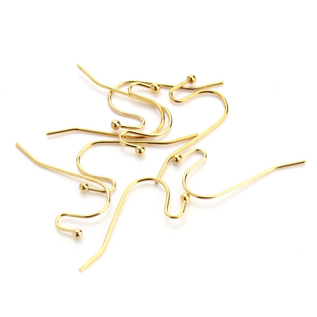 Magik 100-200 Pcs Fishhook Hook Earwire Earring Findings With Open Fancy Ball Loop