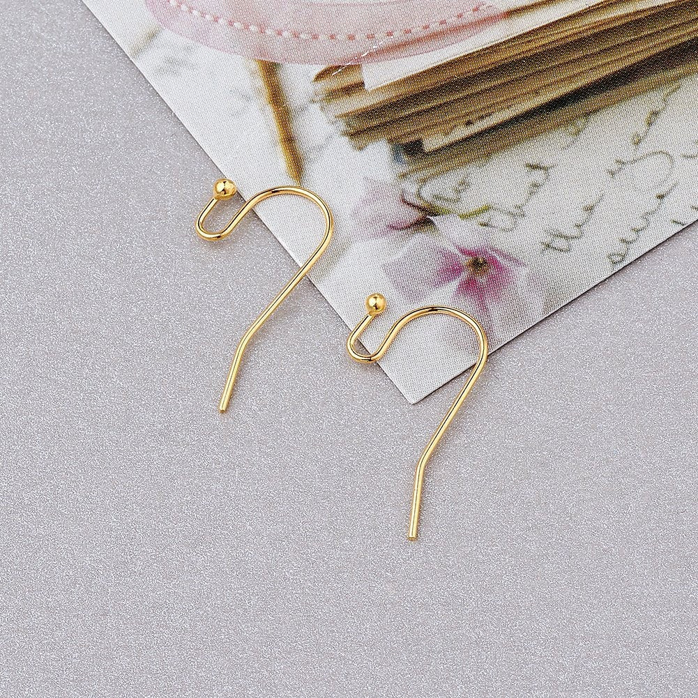 Magik 100-200 Pcs Fishhook Hook Earwire Earring Findings With Open Fancy Ball Loop