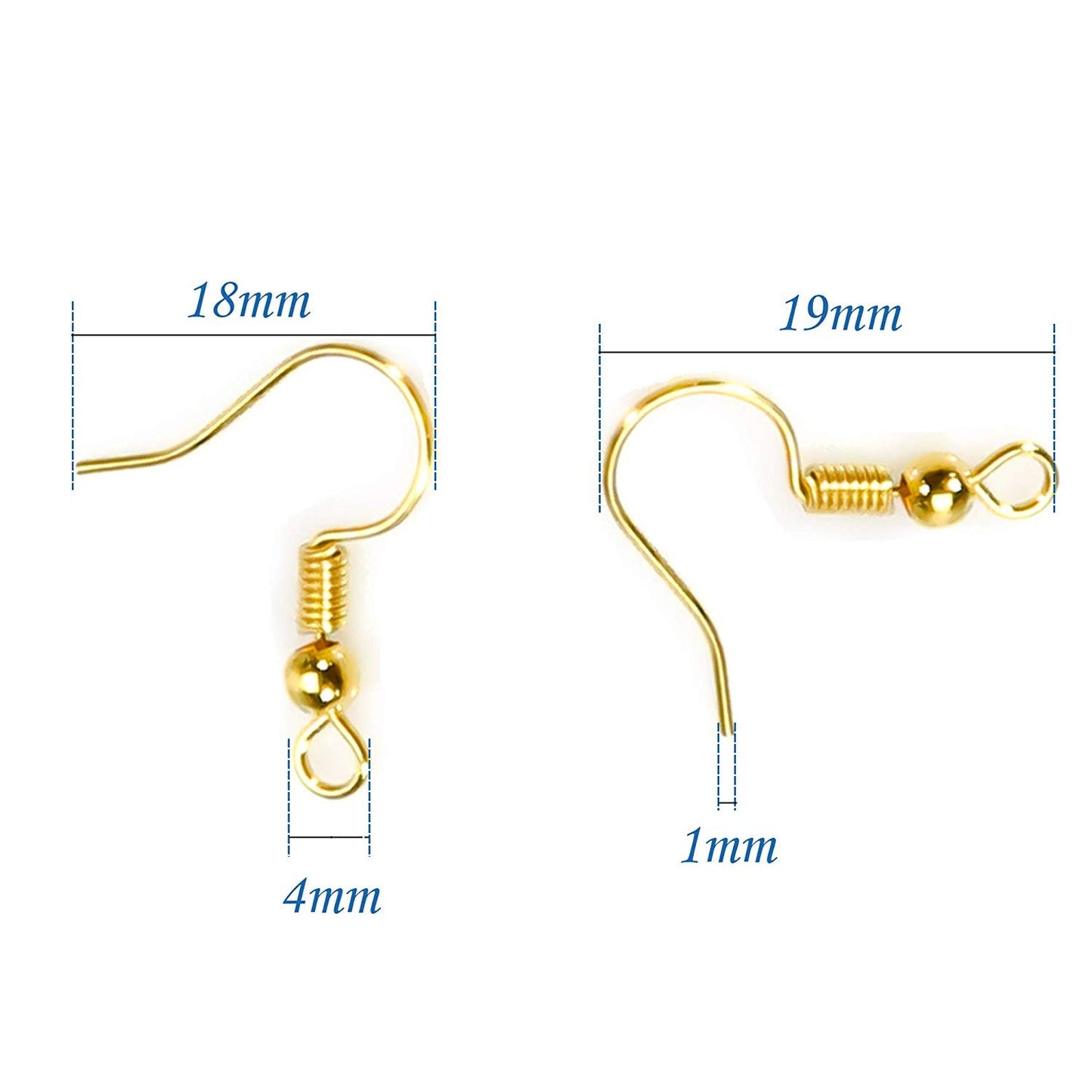 US 100-200 DIY JEWELRY Making Findings Earring Hook Coil Ear Wire French Hook