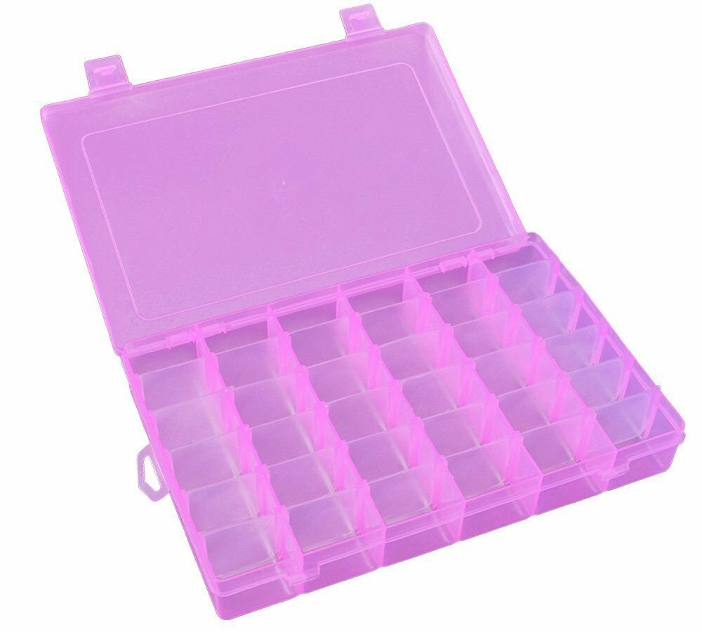 36 Grid Box Storage Organizer Case Display Collection w/ Adjustable Divider Big