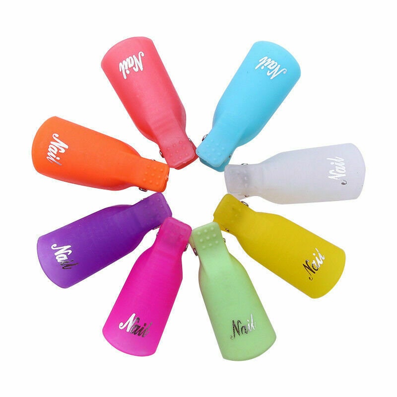 10-20Pcs Silicone UV Gel Polish Remover Wraps Soak Off Cap Clip Nail Art Tool US