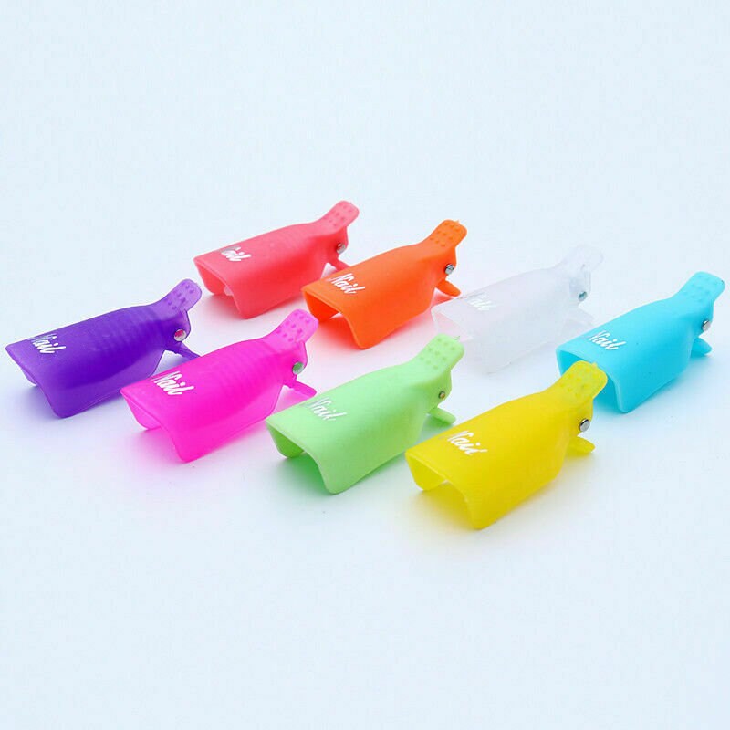 10-20Pcs Silicone UV Gel Polish Remover Wraps Soak Off Cap Clip Nail Art Tool US