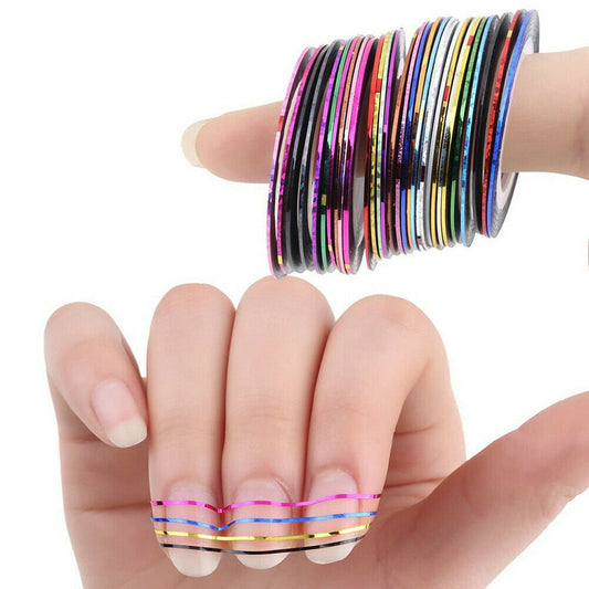 32Pcs Mixed Colors Rolls Striping Tape Line DIY Nail Art Tips Decoration Sticker