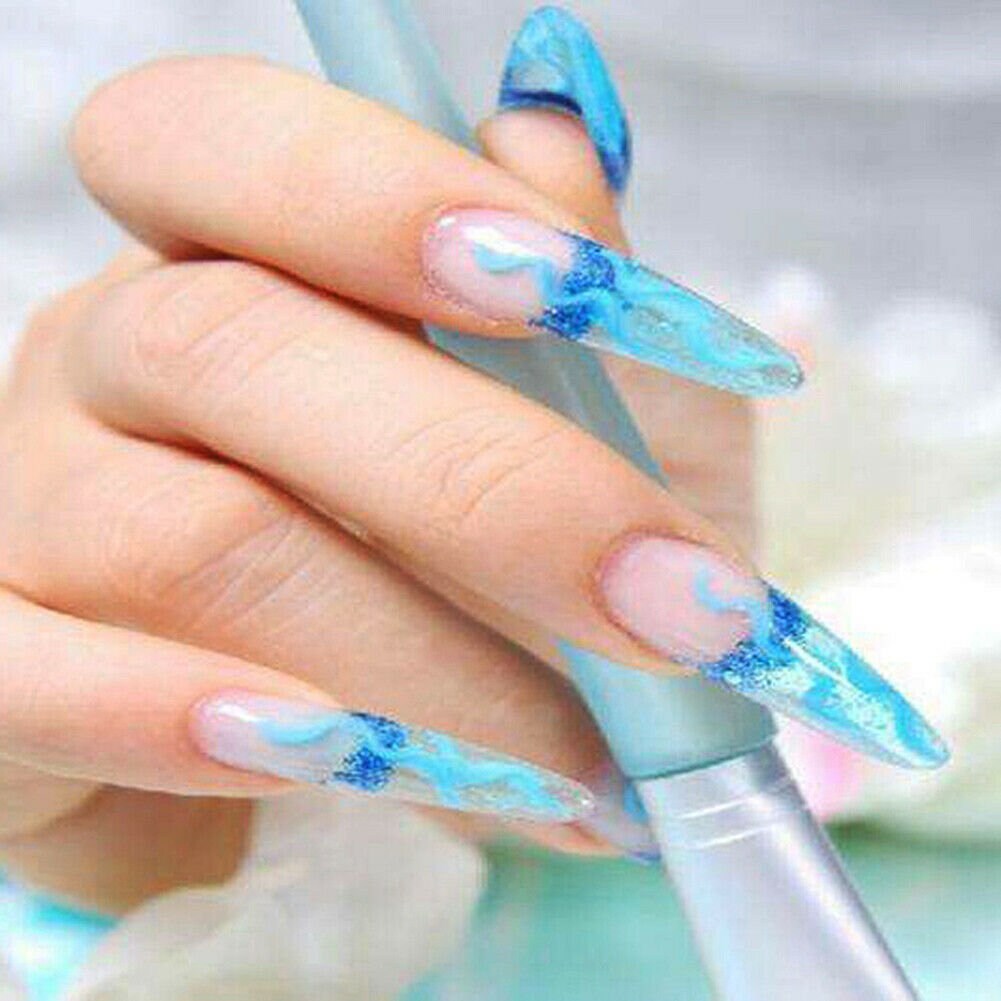 US 500-1000Pcs Stiletto French False Fake Acrylic Nail Tips Coffin Nails Long