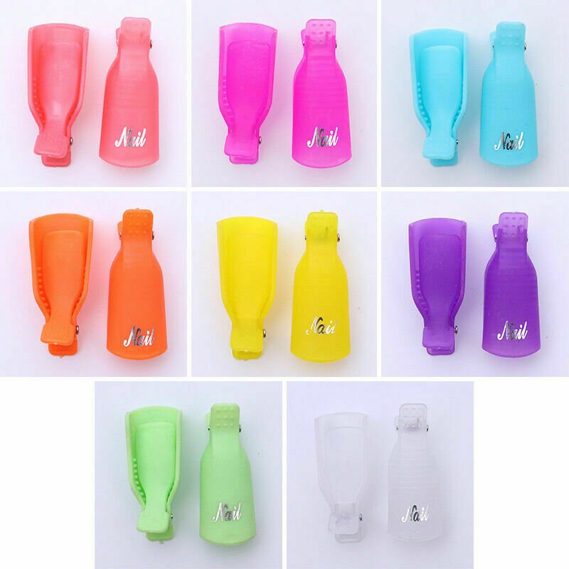 10-20Pcs Silicone UV Gel Polish Remover Wraps Soak Off Cap Clip Nail Art Tool US