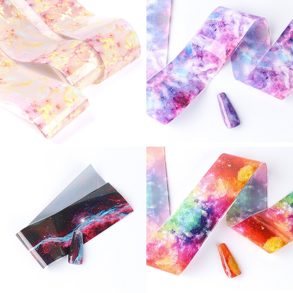 10 Pack 3FT Galaxy/Marble/Flower/Butterfly Nail Decal Nail Art Sticker Decor US