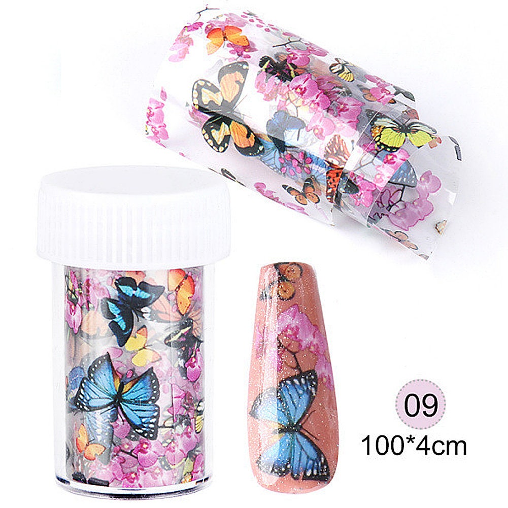 10 Pack 3FT Galaxy/Marble/Flower/Butterfly Nail Decal Nail Art Sticker Decor US