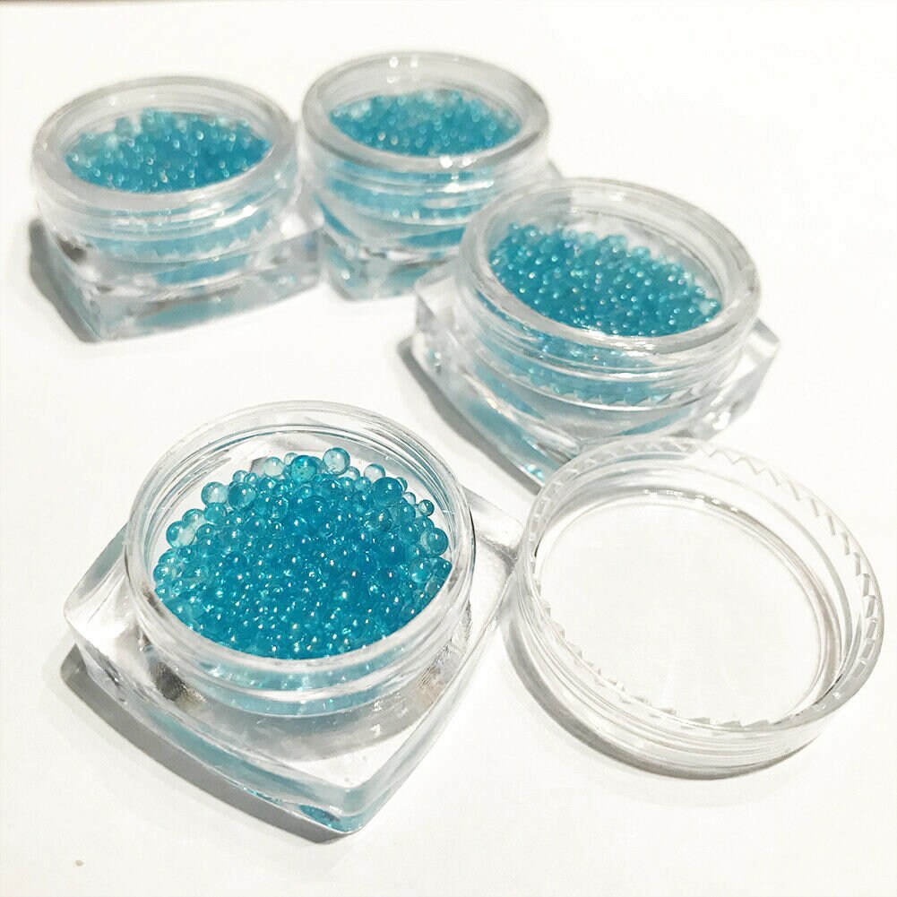 US 4-8 Pack Mini Bubble Beads 3D Nail Art Drop Decoration Manicure 1-3mm Mixed Mermaid Color