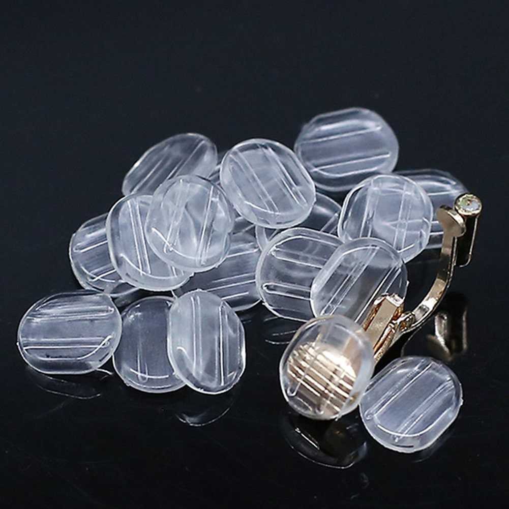 US 50-100 Pack Clear Comfort Cushion Pads for Clip on Earrings Non Pierced Ears 10x10.8mm