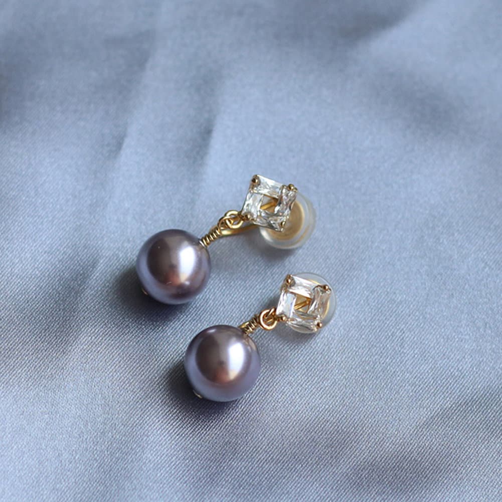 US Non-Piercing Cilp-on Earrings Luxury Fresh Water Pearl Anti Tarnish w/ Pad