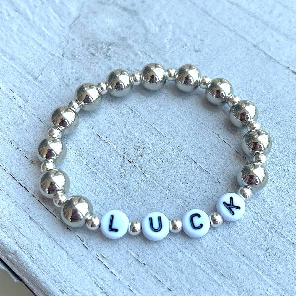 US Custom Name Bracelet Gold/Silver Beaded Stackable Mama Bracelet for All Ages