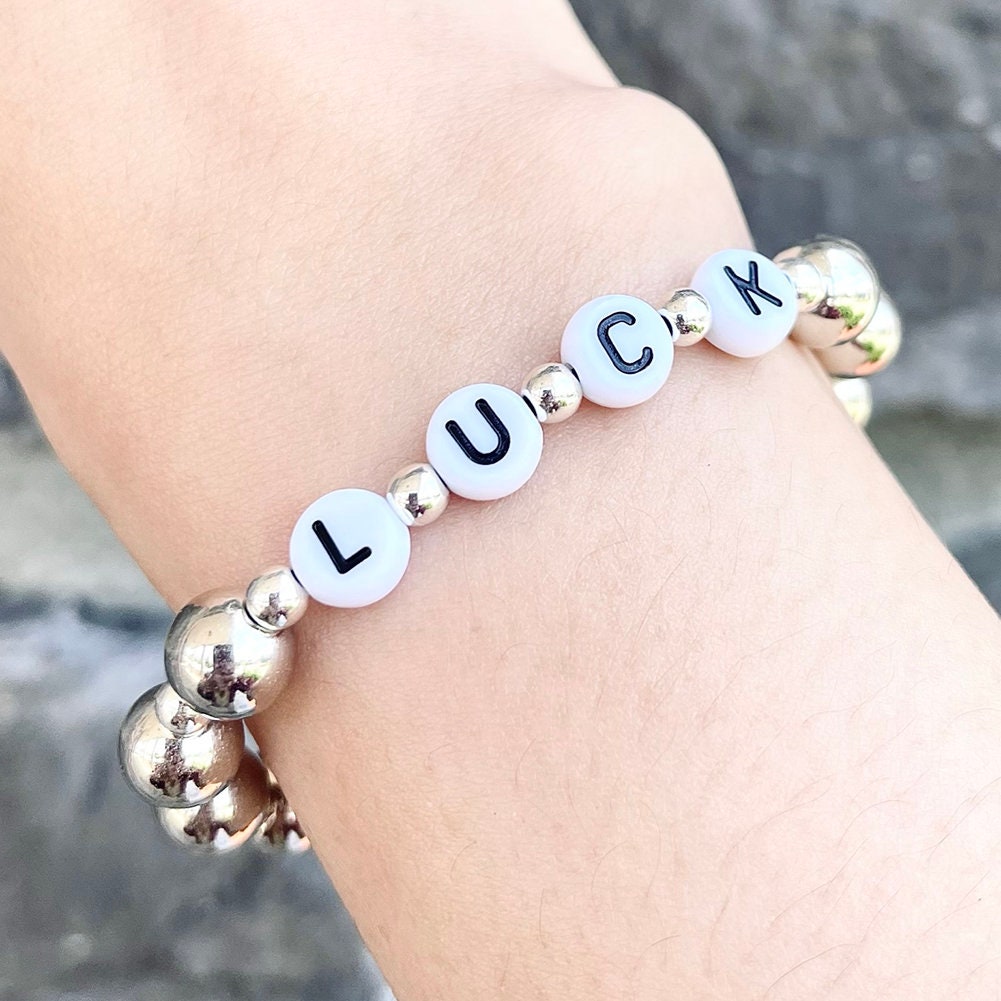 US Custom Name Bracelet Gold/Silver Beaded Stackable Mama Bracelet for All Ages