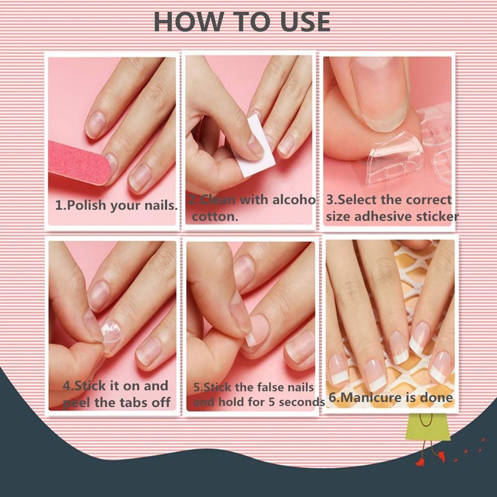 US 10-30 Sheets Waterproof Jelly Double-Sided Tabs False Nail Tips Glue Press on Nail Accessories Sticker