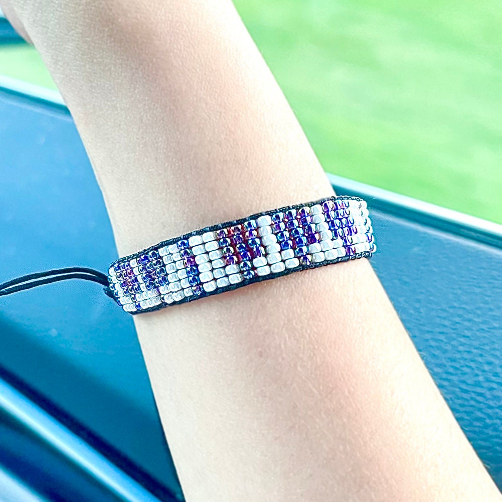 Magik "Piano Keyboard" Theme Glass Bead Bracelet with Adjustable Slide Closure Stackable Handmade Holiday Gifts For Men Women Boys Girls