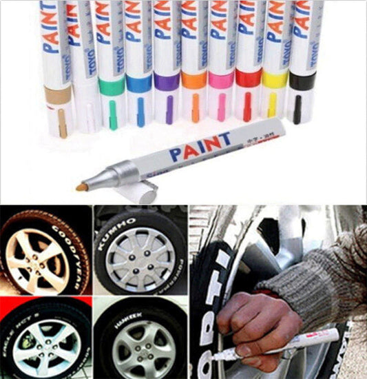 US 12 Pcs Set Tire Craft Scrapbooking Permanent Paint Marker Pen Car Tyre Rubber Universal Waterproof Oil Based