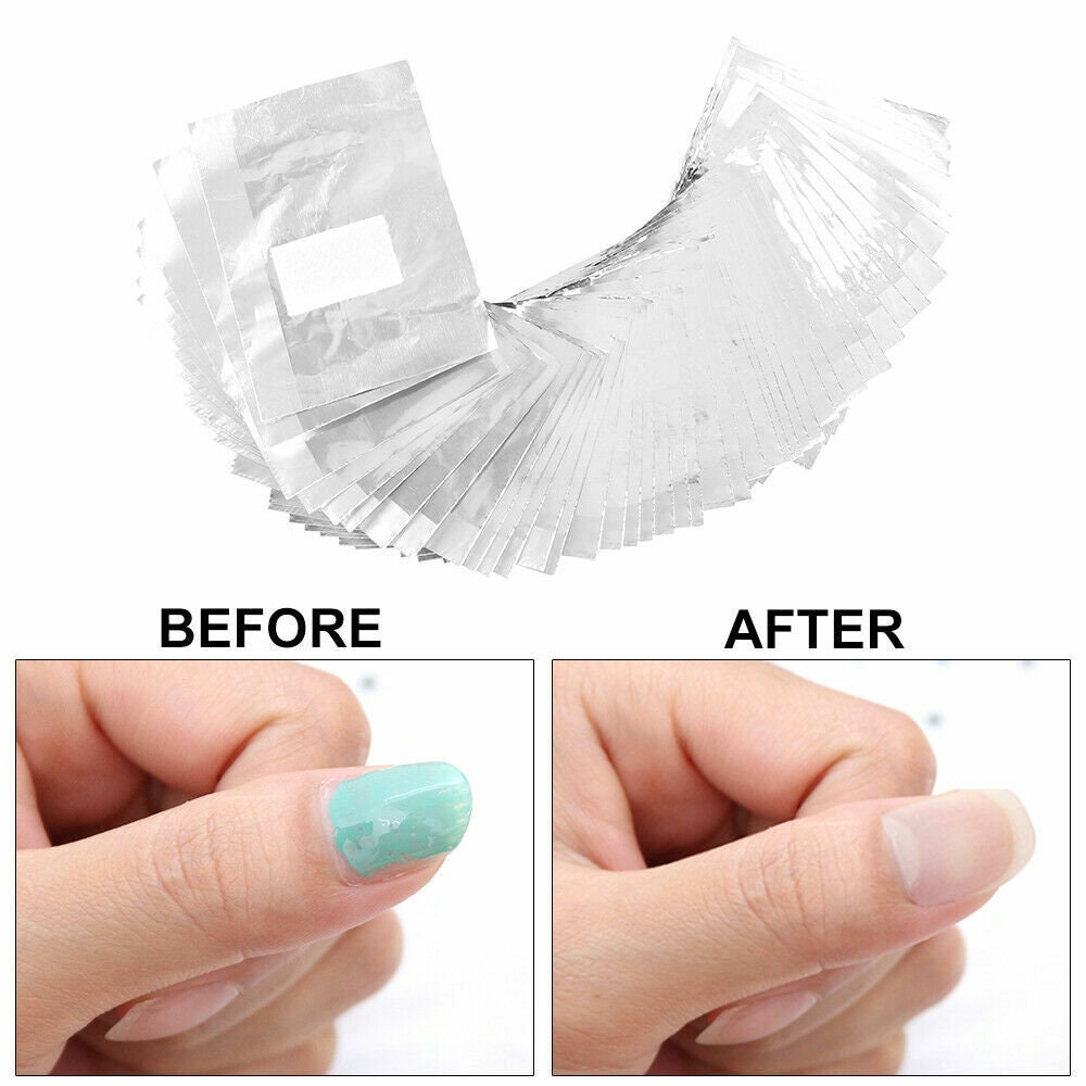 US 100-500Pcs Aluminium Foil Nail Wraps Art Soak Off Gel Polish Remover Cleaner