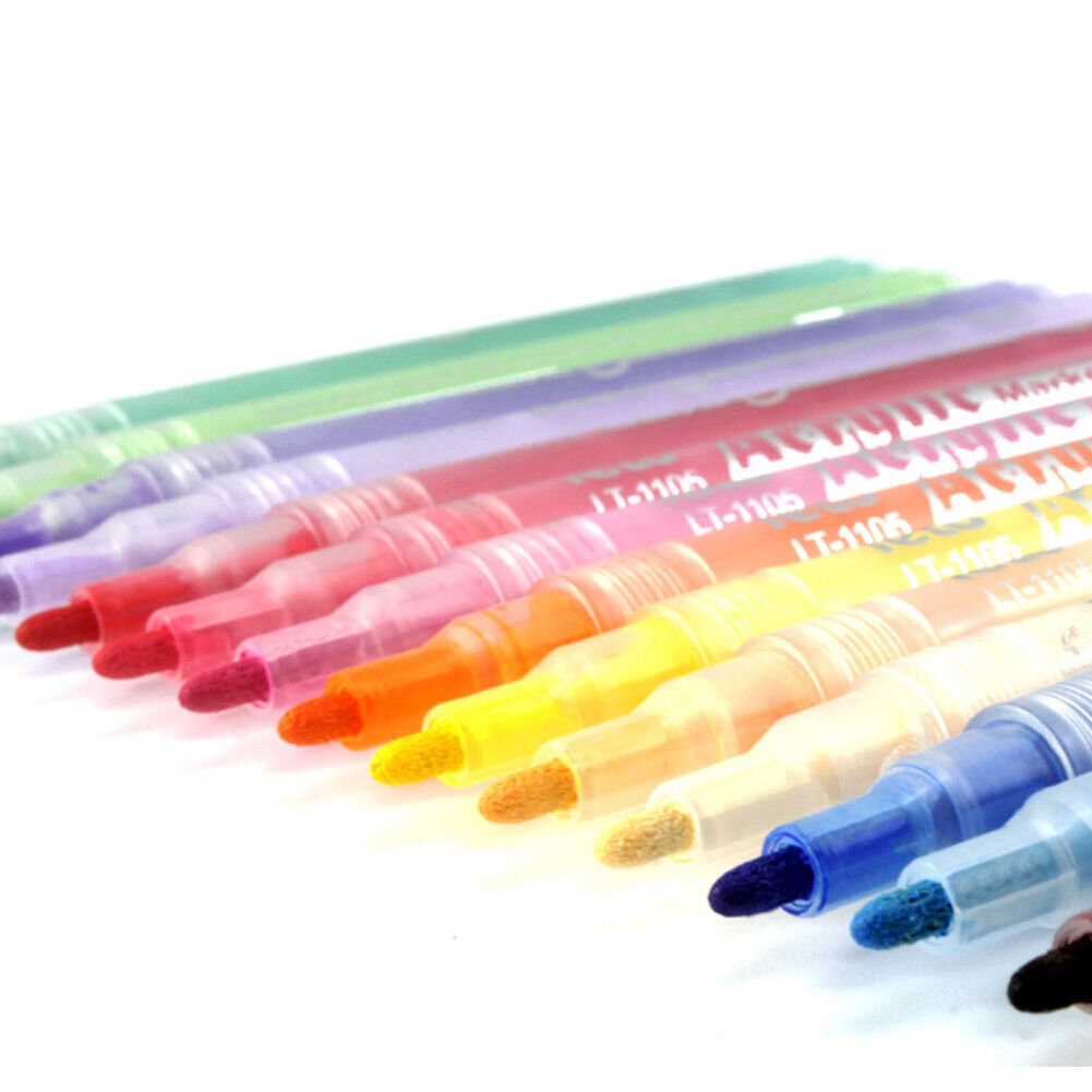 US 18 Color Set Acrylic Water-Based Paint Marker Rock Glass Ceramic Arts Crafts