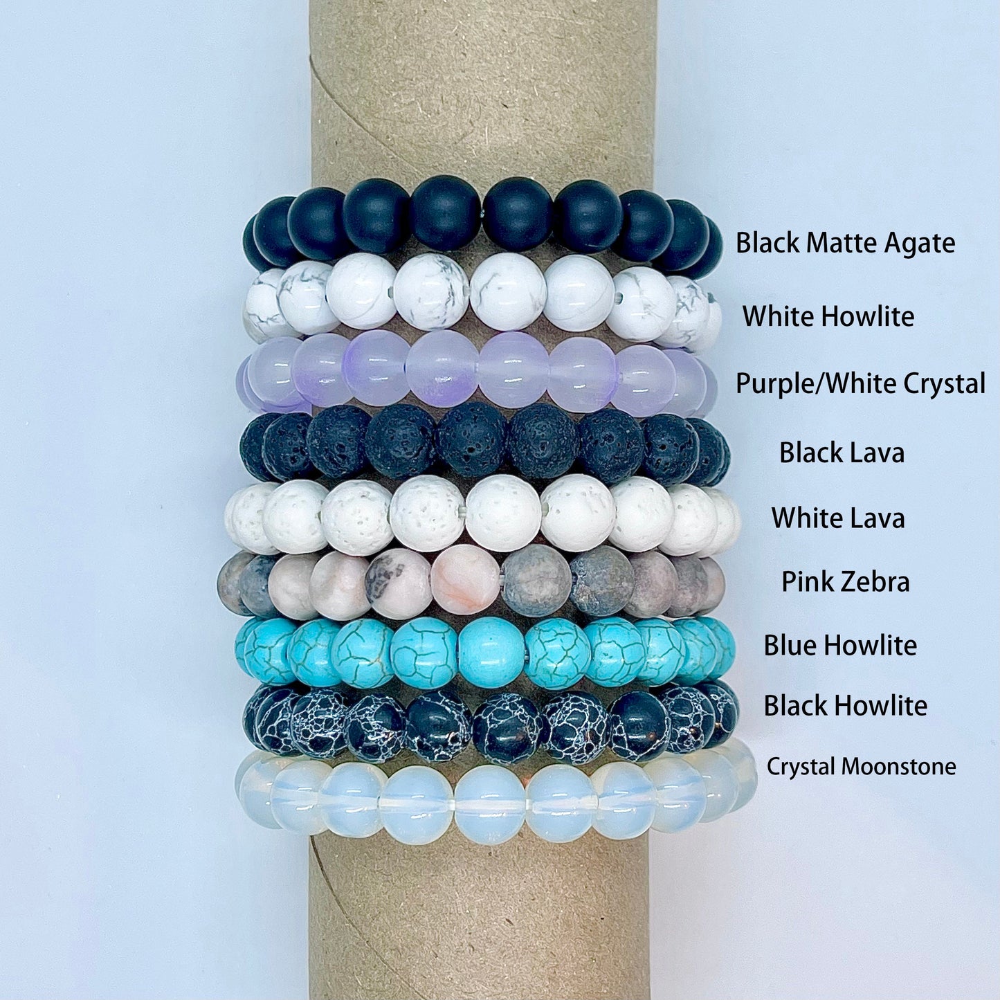 Magik Personalize Custom Handmade Name Bracelet Mama Bracelet Bead Beaded Stretch Energy Stone Yoga Agage Howlite Crystal Holiday Gift